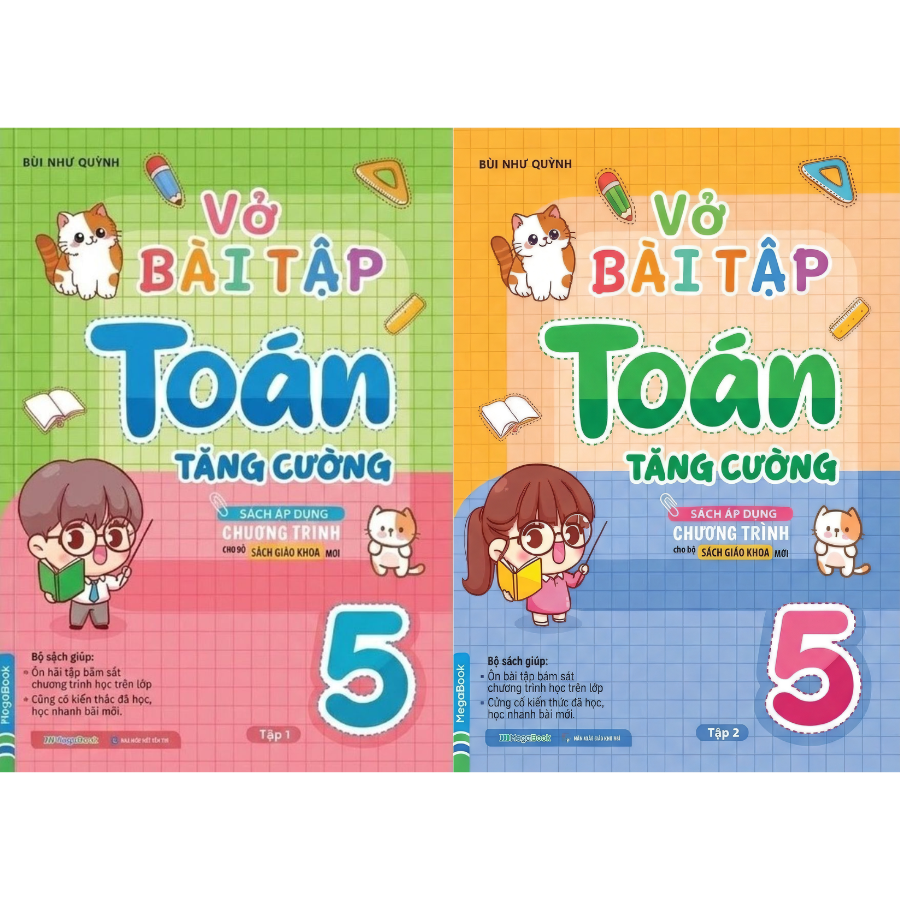 Combo Vở Bài Tập Toán Tăng Cường Lớp 5 Tập 1 + Tập 2 (Bộ 2 Cuốn)