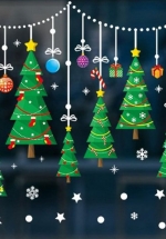Decal 2 Mặt Trang Trí Noel Cây Thông Xanh