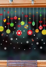 Decal 2 Mặt Trang Trí Noel Dây Treo Quả Châu Sắc Màu