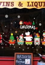 Decal 2 Mặt Trang Trí Noel Ông Già Noel Và Đoàn Tàu 2