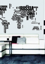 Decal Dán Tường Bản Đồ Tên Các Nước To Hiệu Zooyoo