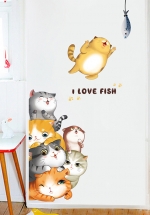 Decal Dán Tường Đàn Mèo Dễ Thương
