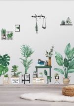 Decal Dán Tường Góc Chậu Cây Xanh