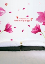 Decal Dán Tường Hoa Giấy Hồng