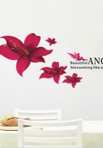 Decal Dán Tường Hoa Ly Đỏ