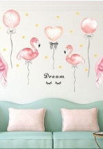 Decal Dán Tường Hồng Hạc Và Đôi Cánh