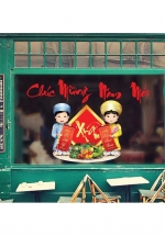 Decal Đôi Bé Chúc Xuân