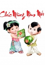 Decal Bánh Chưng Xanh Bên Dưa Hấu Đỏ (NY059)