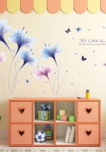 Decal Hoa Cánh Mỏng Xanh 3