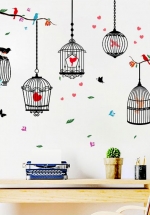 Decal Trang Trí Lồng Chim Tình Yêu