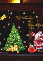 Decal Trang Trí Noel Ông Già Santa Và Cây Thông