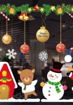 Decal Trang Trí Noel Santa Người Tuyết Và Tuần Lộc Mẫu 3