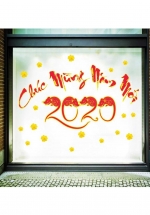Decal Trang Trí Tết Chúc Mừng Năm Mới 2020