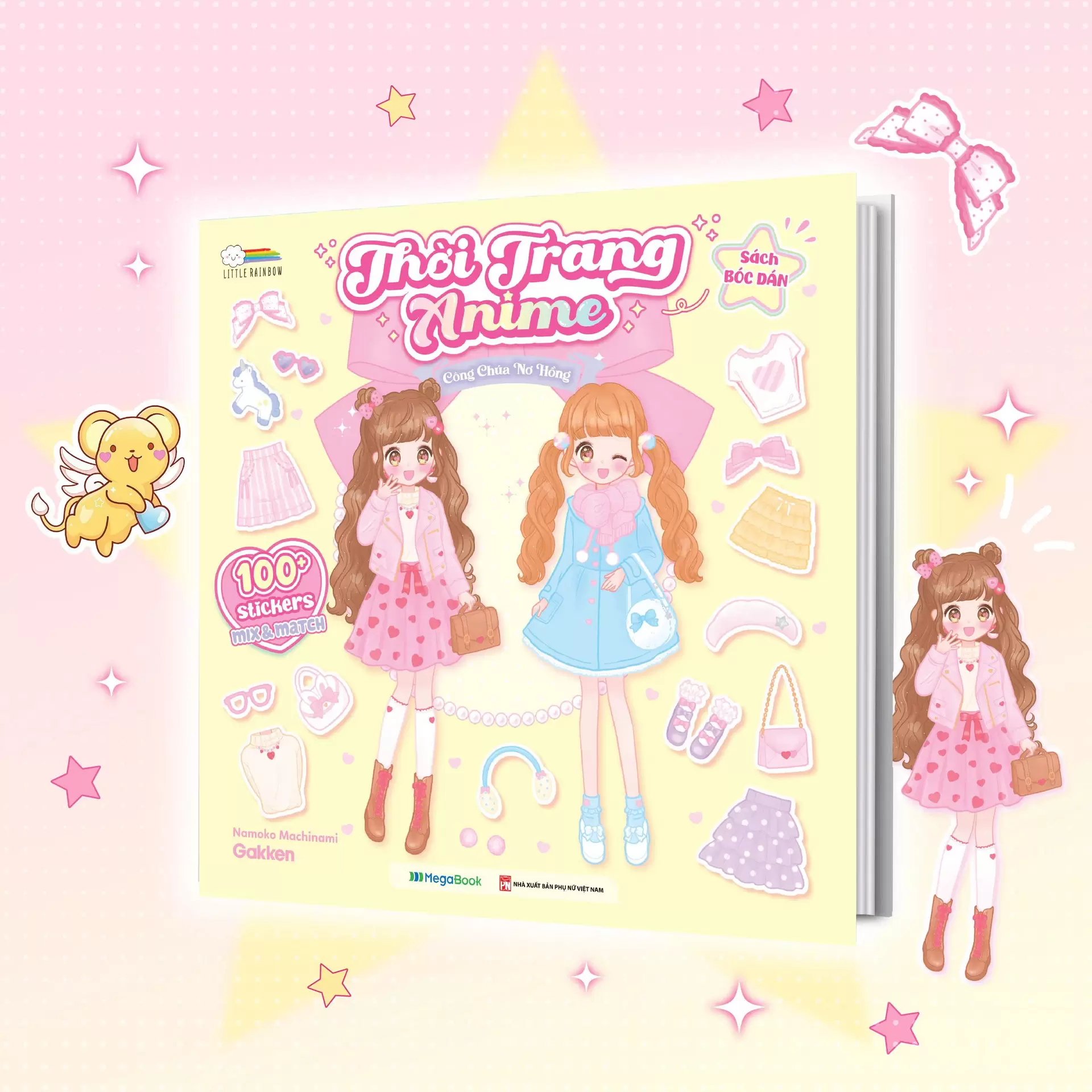 Thời Trang Anime – Công Chúa Nơ Hồng (100+ Stickers Dễ Thương) – Sách Bóc Dán Sticker Thời Trang Cho Bé Gái
