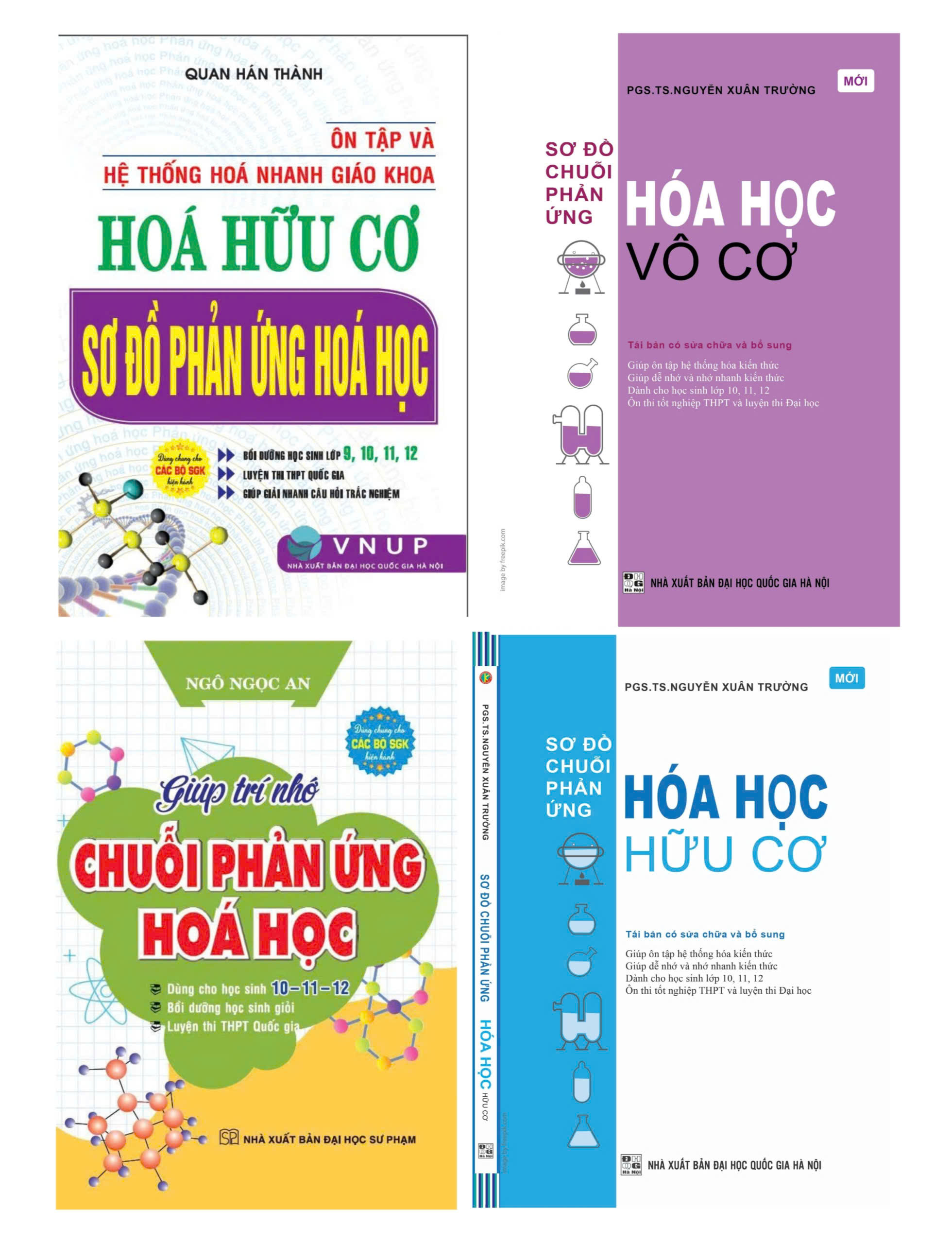 Combo Giúp Trí Nhớ Chuỗi Phản Ứng Hóa Học + Sơ Đồ Chuỗi Phản Ứng Hóa Học (Vô Cơ + Hữu Cơ) + Ôn Tập Và Hệ Thống Hóa Nhanh Giáo Khoa Hóa Hữu Cơ Sơ Đồ Phản Ứng Hóa Học