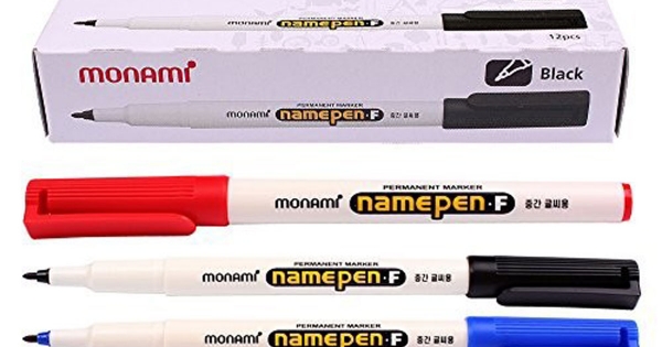 Hộp 12 Bút Lông Dầu Monami – Đen