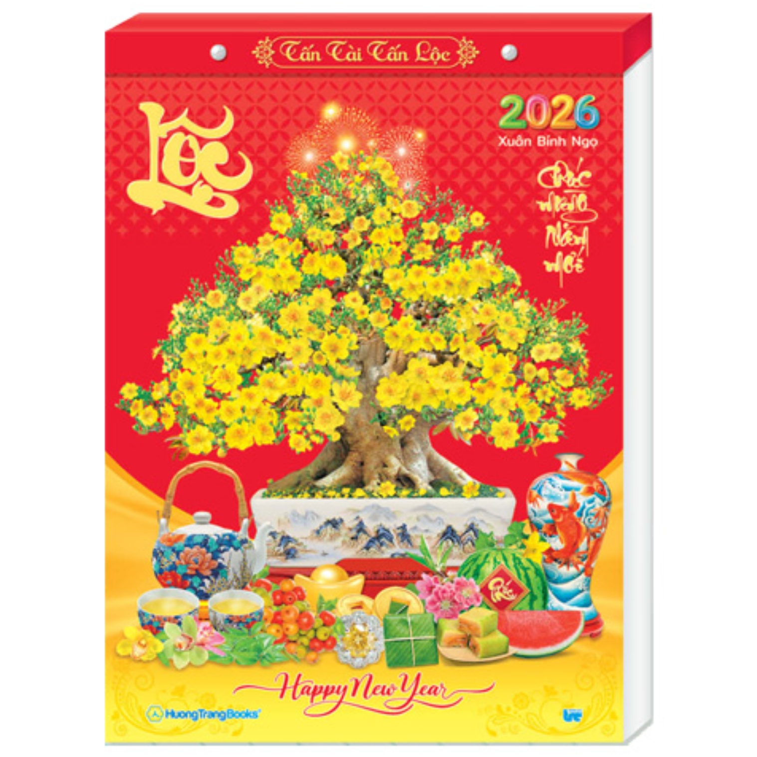 Lịch Bloc Đại Rời Đặc Biệt Màng Co 2026 (17 x 24 cm) – Hoa Khai Phú Quý – NSHT15