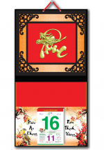 Bìa Treo Lịch 2019 Metalize Ép Kim Cao Cấp 7 Màu (32,5 x 65 cm) – Dán Nổi Chữ Phúc Đầu Rồng – KV64
