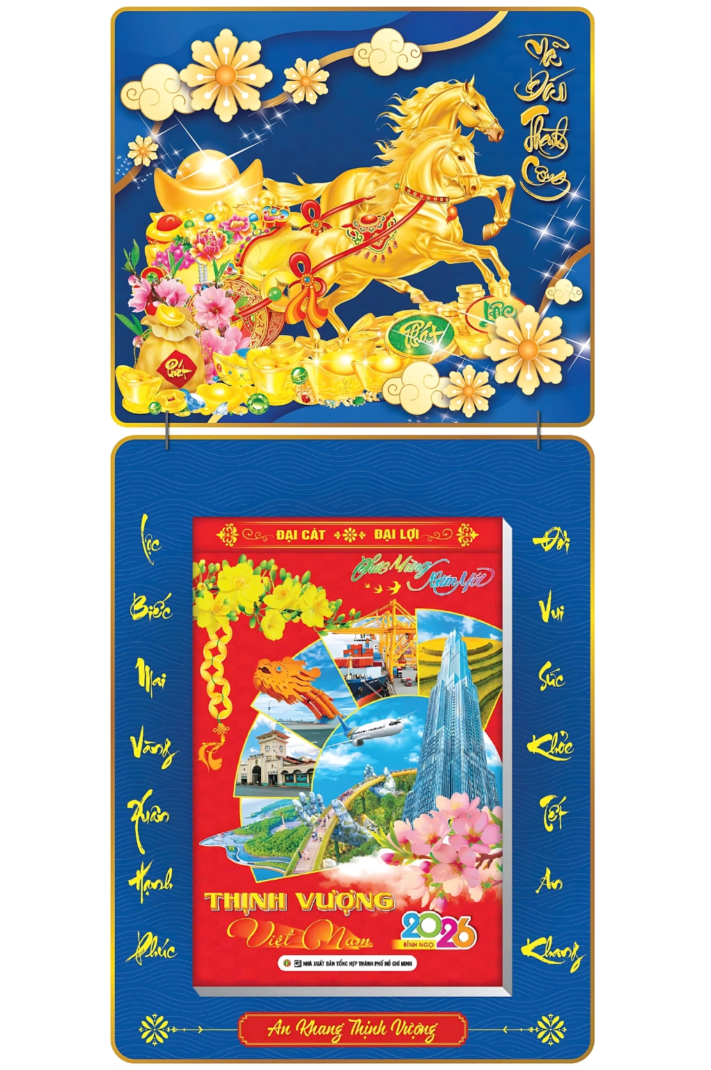 Lịch Bloc 2026 (20×30 cm) Siêu Đại – Mã Đáo Thành Công 01 Trọn Bộ Đầu Treo Laminate