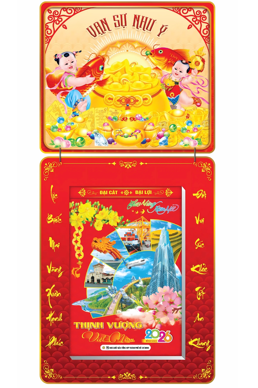 Lịch Bloc 2026 (20×30 cm) Siêu Đại – Vạn Sự Như Ý 02 Trọn Bộ Đầu Treo Laminate