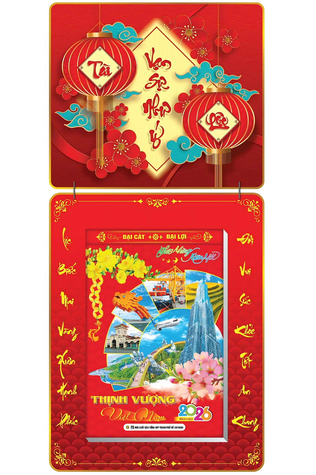 Lịch Bloc 2026 (20×30 cm) Siêu Đại – Vạn Sự Như Ý Trọn Bộ Đầu Treo Laminate