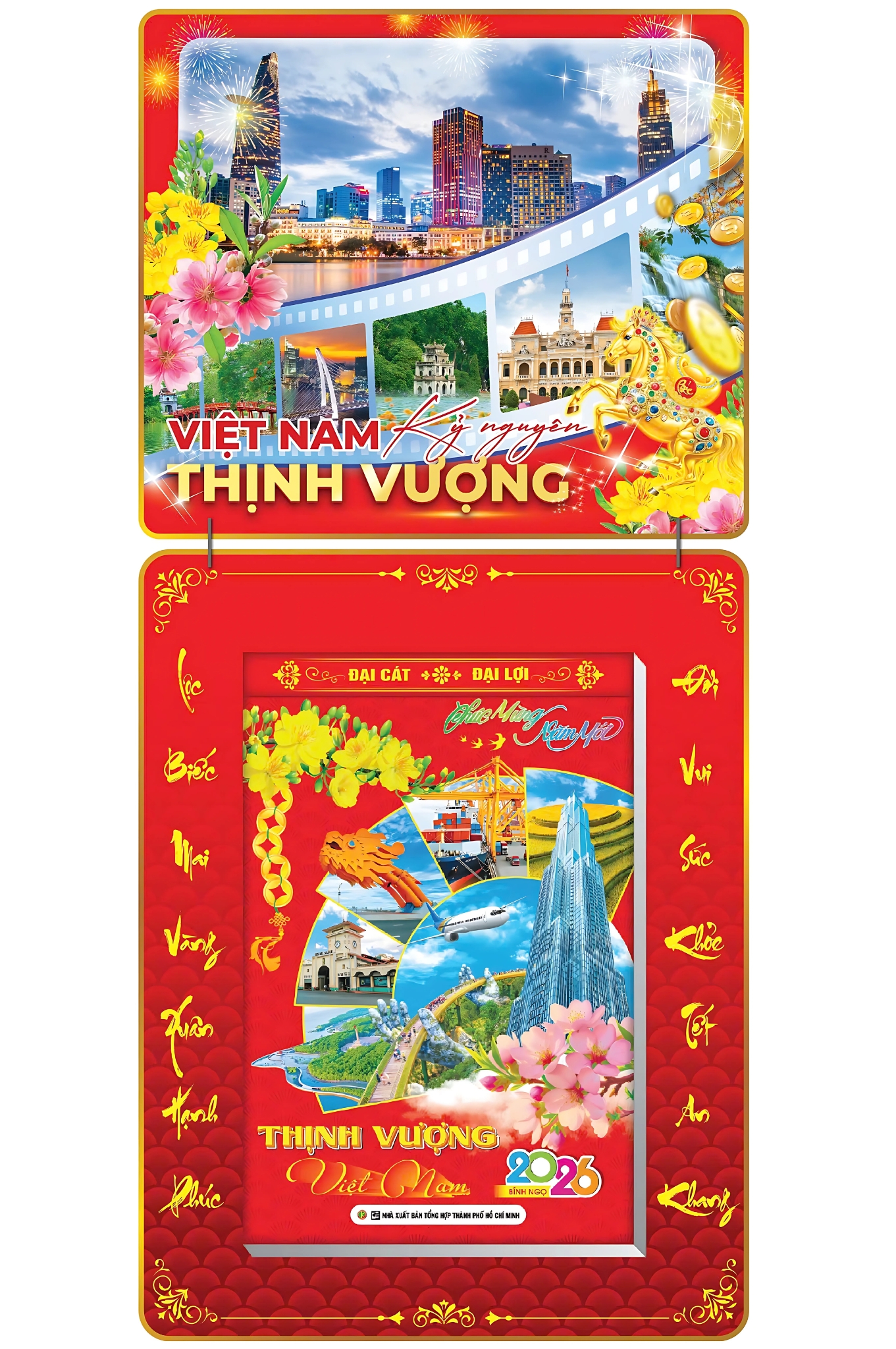 Lịch Bloc 2026 (20×30 cm) Siêu Đại – Việt Nam Kỷ Nguyên Thịnh Vượng Trọn Bộ Đầu Treo Laminate