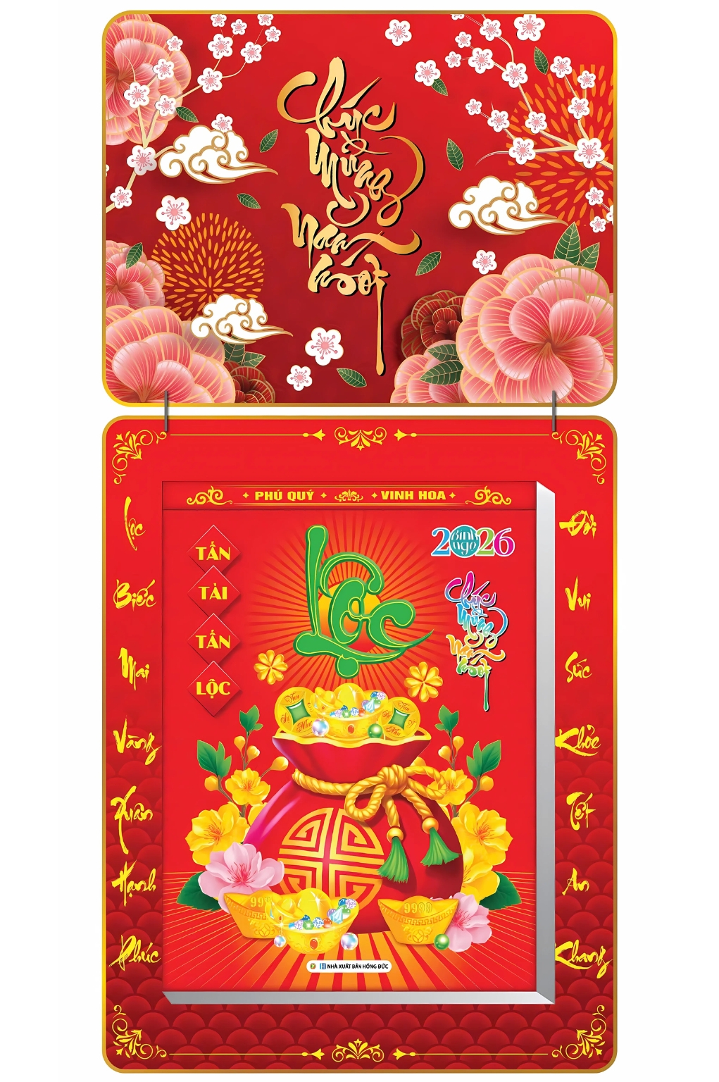 Lịch Bloc 2026 (30×40 cm) Siêu Cực Đại – Chúc Mừng Năm Mới Trọn Bộ Đầu Treo Laminate