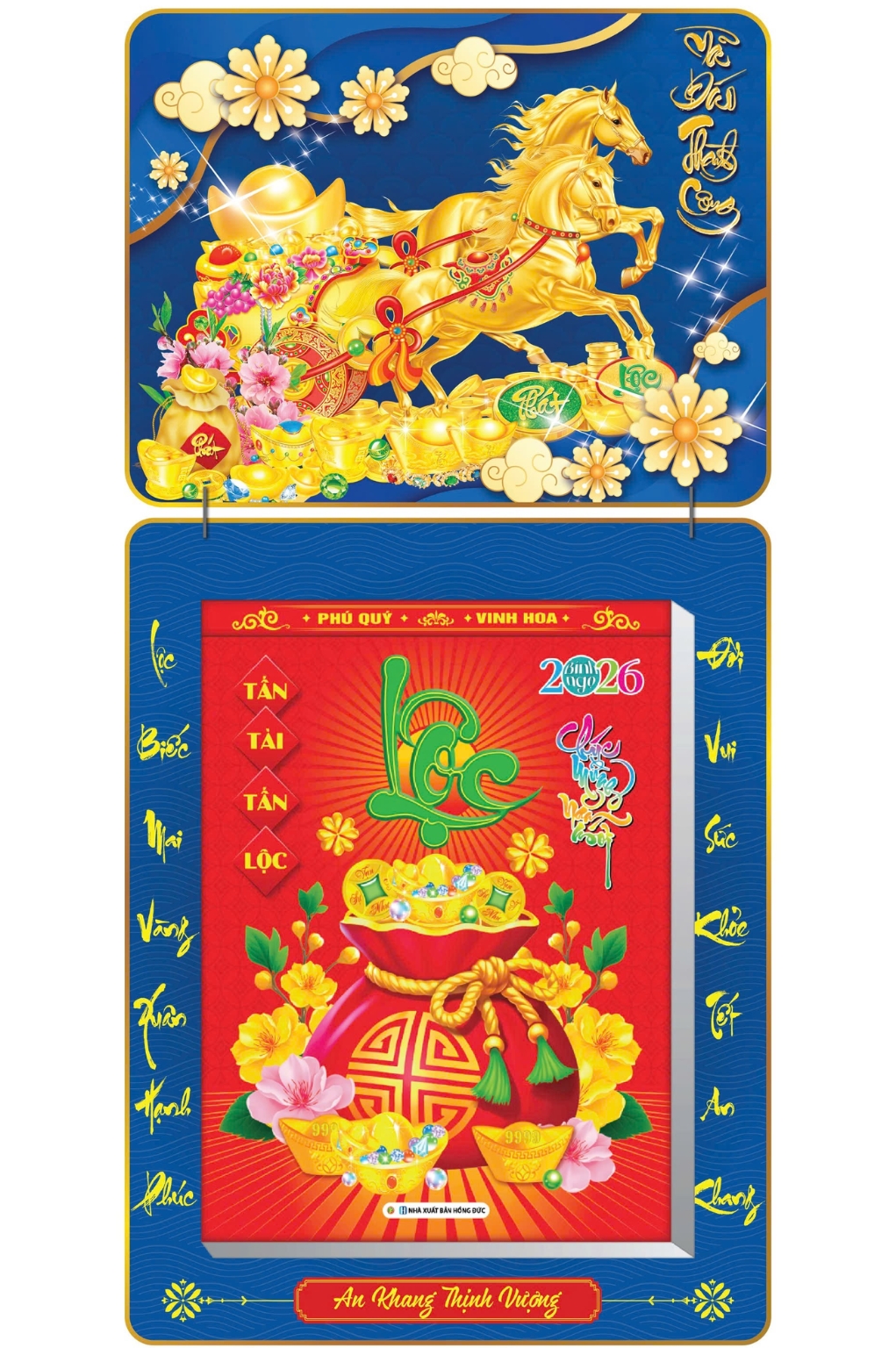 Lịch Bloc 2026 (30×40 cm) Siêu Cực Đại – Mã Đáo Thành Công 01 Trọn Bộ Đầu Treo Laminate