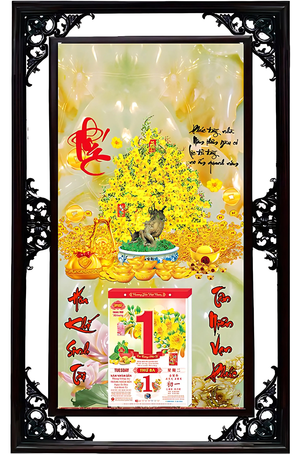 Lịch Cao Cấp 2026 Cây Mai Vàng 02 Khung Đôi (50×82 Cm)