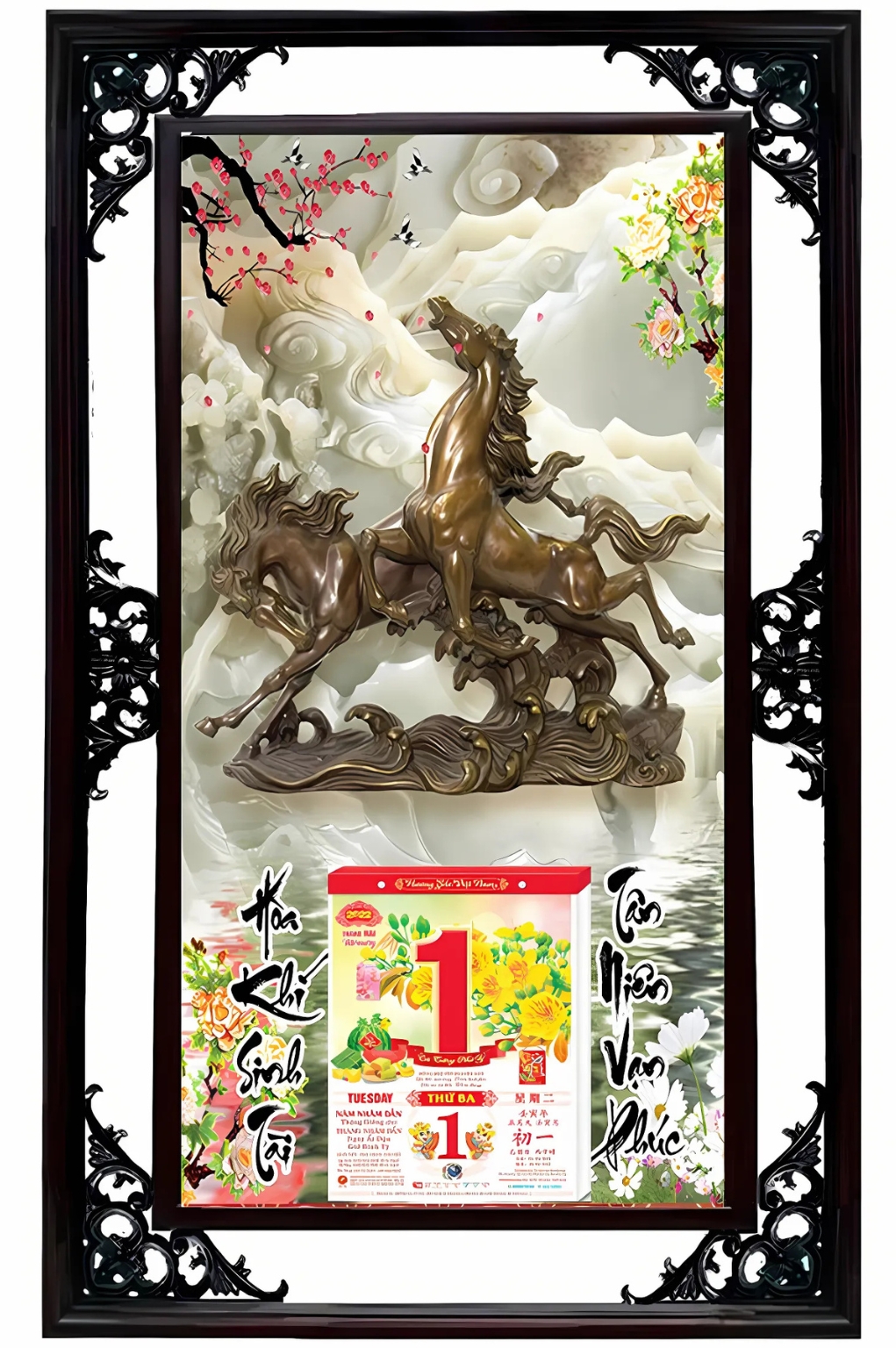 Lịch Cao Cấp 2026 Mã Đáo Thành Công 02 Khung Đôi (50×82 Cm)