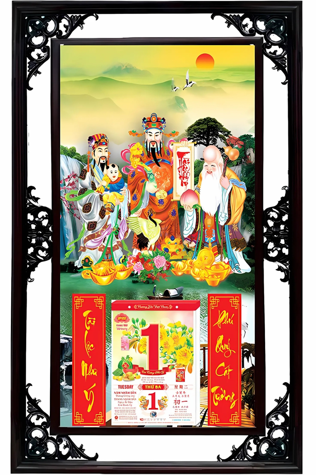 Lịch Cao Cấp 2026 Phúc Lộc Thọ 02 Khung Đôi (50×82 Cm)