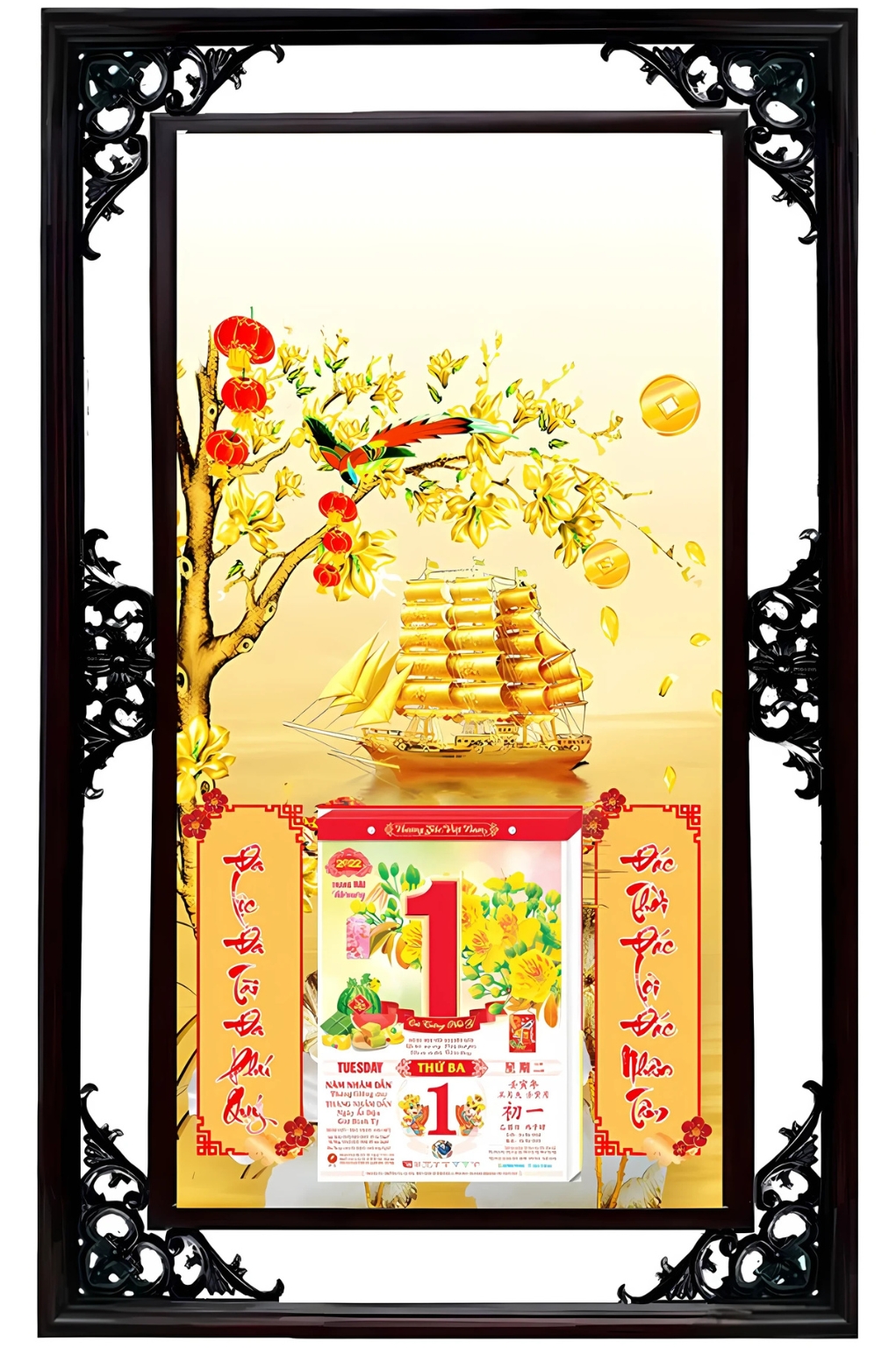Lịch Cao Cấp 2026 Thuận Buồm Xuôi Gió 01 Khung Đôi (50×82 Cm)