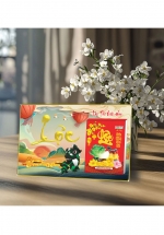 Lịch Để Bàn Ngang 2025 (20 x 30 cm) Viền Vàng Tráng Gương – Lộc Tấn Vinh Hoa – Gắn Bloc 10.5 x 14.5 cm