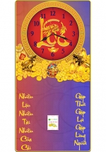 Lịch Gỗ Đồng Hồ Treo Tường Laminate Tráng Gương Bọc Viền Cao Cấp 2025 (39 x 79 cm) – Chữ Lộc (NSDH03)