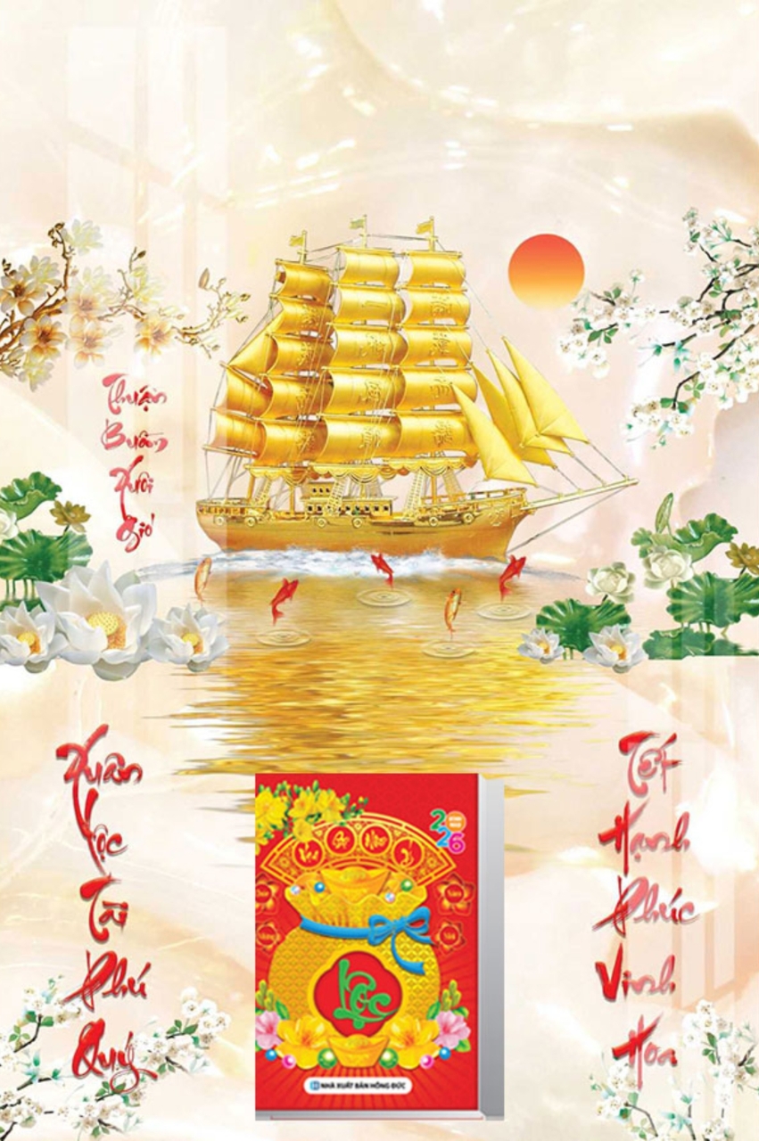 Lịch Gỗ Tết 2026 Tráng Gương Treo Tường Laminate – Thuận Buồm Xuôi Gió 02 (40 Cm x 60 Cm)