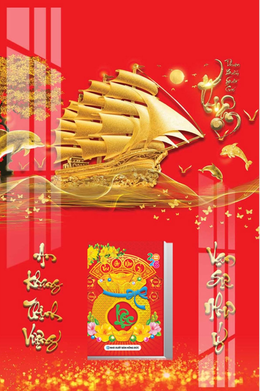 Lịch Gỗ Tết 2026 Tráng Gương Treo Tường Laminate – Thuận Buồm Xuôi Gió 02 (40 Cm x 60 Cm)