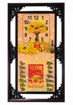Lịch Gỗ Tết 2025 Phù Điêu Đồng Hồ – Cây Tài Lộc (52 x 82 cm) – NSDH09