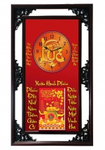 Lịch Gỗ Tết 2025 Phù Điêu Đồng Hồ – Chữ Lộc (52 x 82 cm) – NSDH22