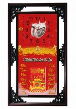 Lịch Gỗ Tết 2025 Phù Điêu Đồng Hồ Dành Cho Tiệm Vàng – Phát Phúc Sinh Tài (52 x 82 cm) – NSDH01