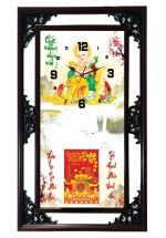 Lịch Gỗ Tết 2025 Phù Điêu Đồng Hồ – Phật Di Lặc (52 x 82 cm) – NSDH06