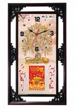 Lịch Gỗ Tết 2025 Phù Điêu Đồng Hồ – Phát Tài Phát Lộc (52 x 82 cm) – NSDH13