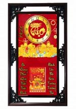Lịch Gỗ Tết 2025 Phù Điêu Đồng Hồ – Thọ Tỷ Nam Sơn (52 x 82 cm) – NSDH19