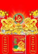 Lịch Gỗ Tết 2025 Tráng Gương Treo Tường Laminate – Chữ Lộc Và Rồng Vàng 01 (40 x 60 cm)