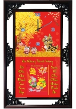 Lịch Gỗ Tết 2025 Phù Điêu Đồng Hồ – Cây Kim Tiền (52 x 82 cm) – NSDH02
