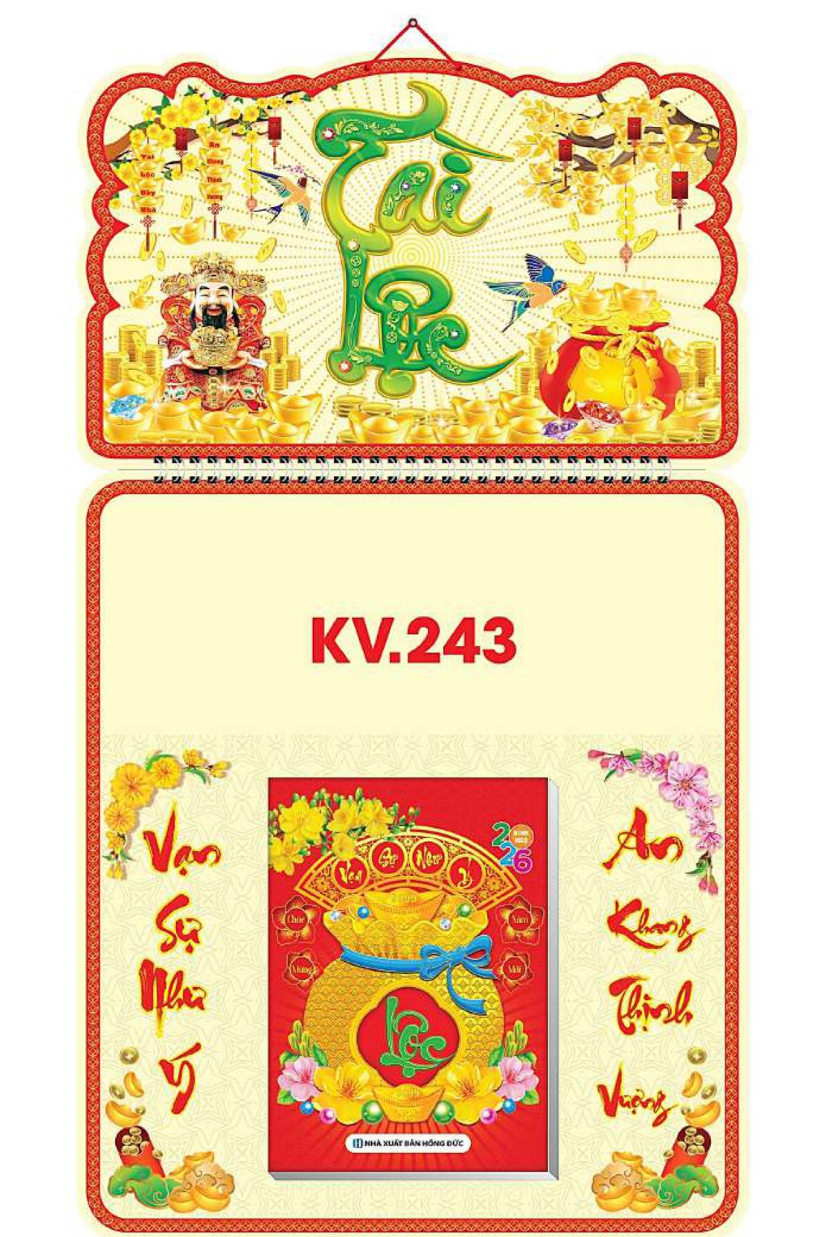 Mẫu Bìa Lịch 2026 Lò Xo (33.5×59.5 cm) – TVKV243