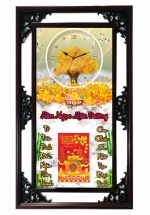 Lịch Gỗ Tết 2025 Phù Điêu Đồng Hồ – Kim Ngọc Mãn Đường (52 x 82 cm) – NSDH14