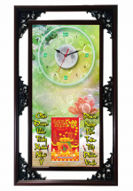 Lịch Gỗ Tết 2025 Phù Điêu Đồng Hồ – Hoa Sen (52 x 82 cm) – NSDH16