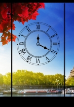 Tranh Đồng Hồ Thành Phố Paris (3 Tấm 40x25cm)