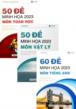 Combo Đề Minh Họa 2023 Môn Toán Học + Vật Lý + Tiếng Anh (Bộ 3 Cuốn)