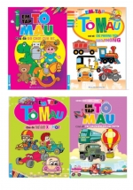 Combo Em Tập Tô Màu – Chủ Đề Phương Tiện, Đồ Chơi (Bộ 4 Cuốn)